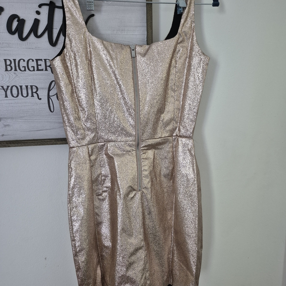 Fashion Nova Rose Gold Metallic Mini Dress - Picture 3 of 5
